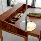 Scrittoio di design moderno in legno noce, L 105 x P 65 cm, Acario Viadurini
