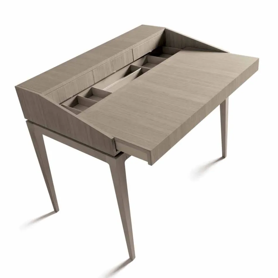 Scrittoio di design moderno in legno noce, L 105 x P 65 cm, Acario Viadurini