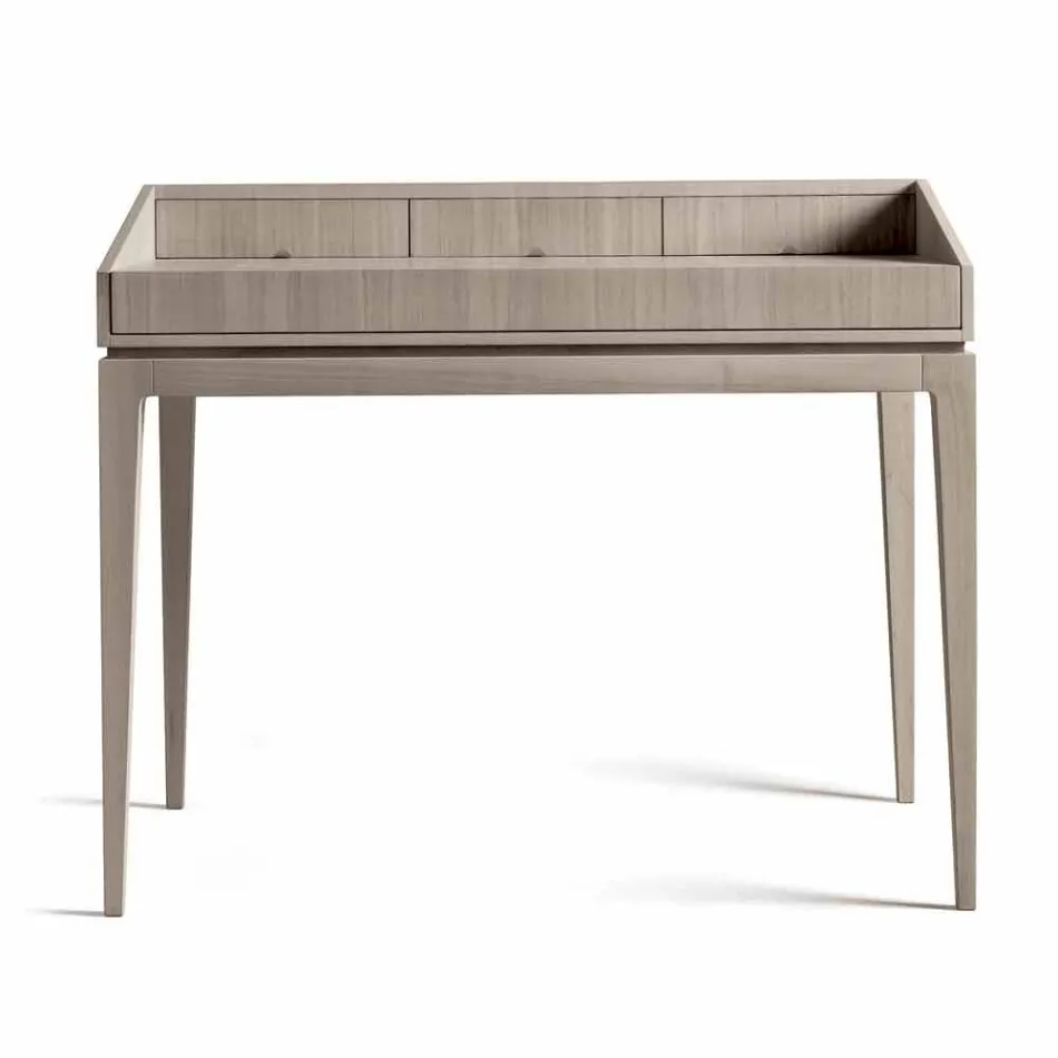 Scrittoio di design moderno in legno noce, L 105 x P 65 cm, Acario Viadurini