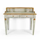 Scrittoio Fatto a Mano in Legno Massello con 4 Cassetti Made in Italy - Amela Viadurini