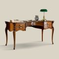 Scrivania Classica 5 Cassetti in Legno e Ecopelle Made in Italy - Commodo