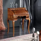Scrivania Classica 5 Cassetti in Legno e Intarsi Made in Italy - Hastings Viadurini
