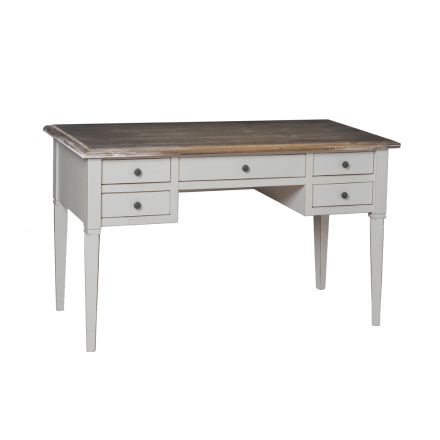 Scrivania con 5 Cassetti in Legno Massiccio Made in Italy - Fontus Viadurini