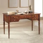 Scrivania con 5 Cassetti in Legno Massiccio Made in Italy - Fontus Viadurini