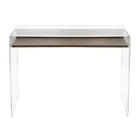 Scrivania in Plexiglass Trasparente con Ripiano in Legno di Design - Carducci Viadurini