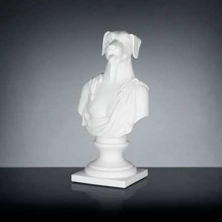 Scultura in ceramica artigianale Bianca 100% Made in Italy Fabas 1 Viadurini