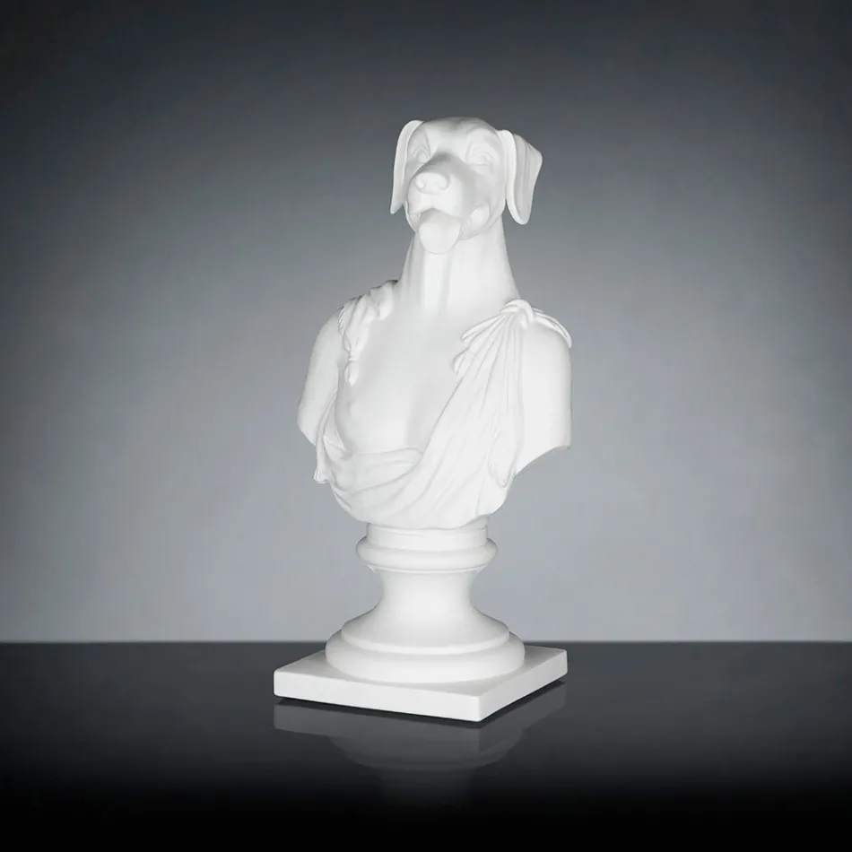 Scultura in ceramica artigianale Bianca 100% Made in Italy Fabas 1 Viadurini