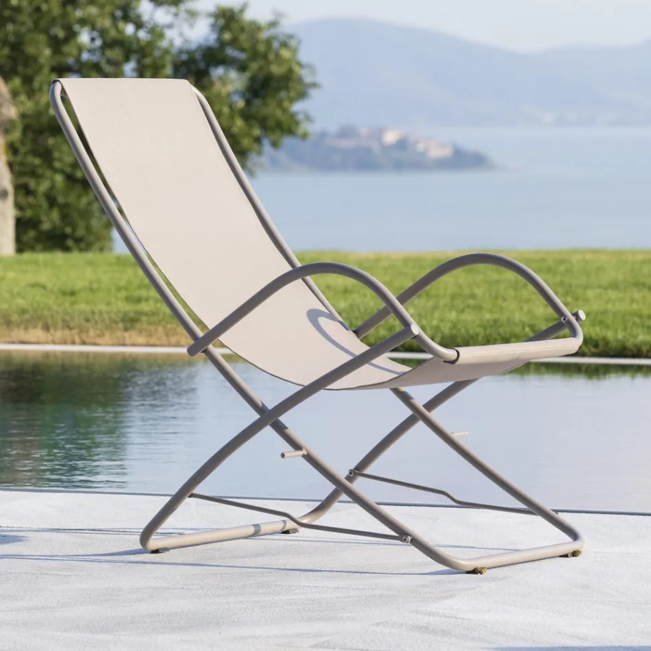 Sdraio Pieghevole da Giardino in Acciaio Zincato Made in Italy 2 Pezzi – Hobbit Viadurini