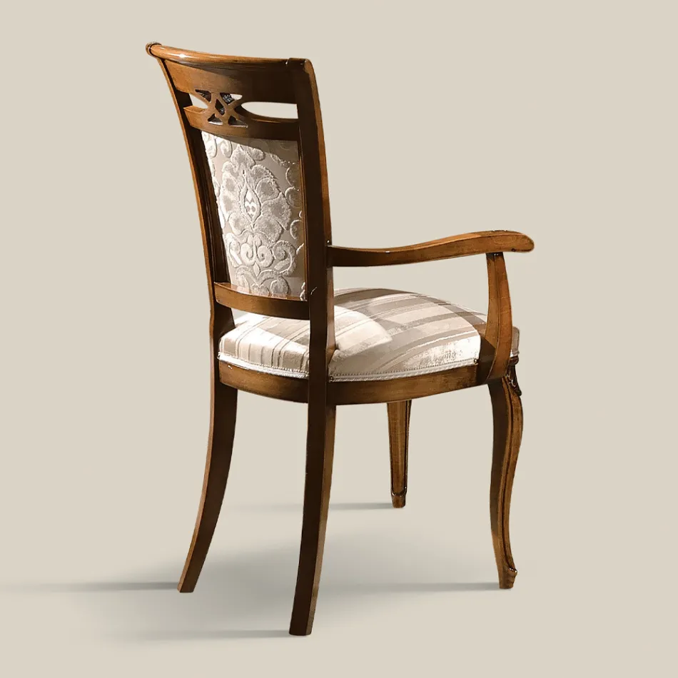 Sedia Classica Imbottita in Legno Noce o Bianco Made in Italy - Caligola Viadurini
