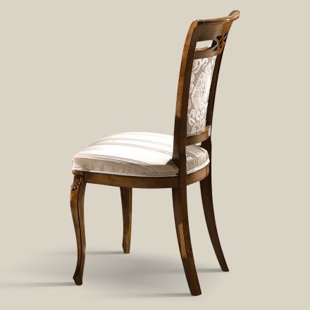Sedia Classica Imbottita in Legno Noce o Bianco Made in Italy - Caligola Viadurini