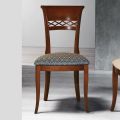 Sedia Classica in Legno di Faggio Schienale Decorato e Tessuto - Milissa