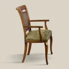 Sedia Classica in Legno Noce con Seduta Imbottita Made in Italy - Baroque Viadurini