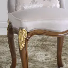 Sedia Classica in Legno Noce e Tessuto Imbottito Made in Italy - Baroque Viadurini