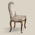 Sedia Classica in Legno Noce e Tessuto Imbottito Made in Italy - Baroque