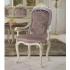 Sedia Classica Legno Bianco e Tessuto Imbottito Made in Italy - Baroque Viadurini