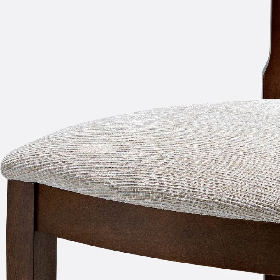 Sedia Classica Legno di Faggio e Tessuto Design Elegante Italiano - Murray Viadurini