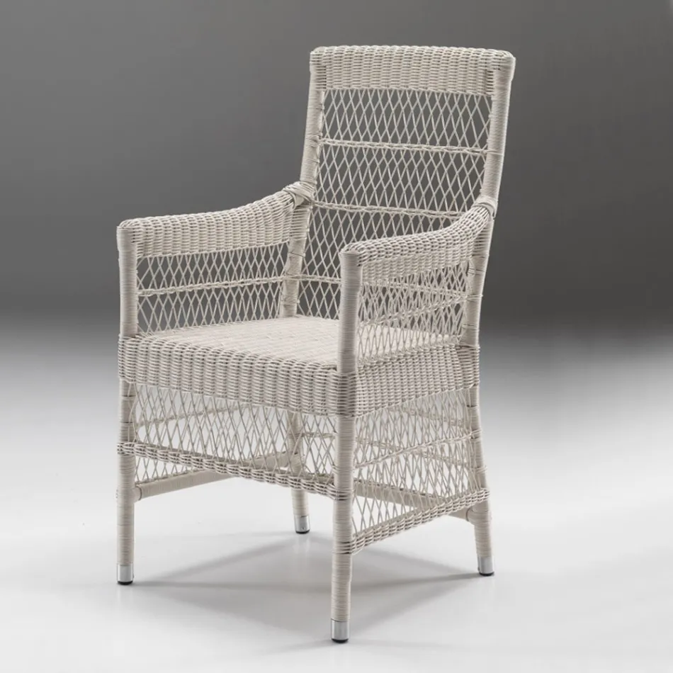 Sedia con Braccioli da Esterno in Polyrattan - Gigi Viadurini