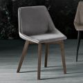 Sedia con Gambe in Legno e Seduta Monoscocca in Tessuto Made in Italy - Hinata