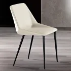 Sedia con Gambe in Metallo e Seduta Monoscocca in Tessuto Made in Italy - Hinata Viadurini