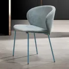 Sedia con Seduta Monoscocca in Tessuto e Gambe in Metallo Made in Italy - Ichigo Viadurini