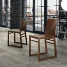 Sedia con Struttura in Frassino e Scocca in Rovere Made in Italy - Emilia Viadurini