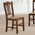 Sedia Cucina in Legno di Faggio e Paglia Design Classico Italiano - Hegel