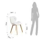Sedia Cucina in Pelle Sintetica e Legno Massello 2 Pezzi - Fiorenzuola Viadurini