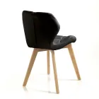 Sedia Cucina in Pelle Sintetica e Legno Massello 2 Pezzi - Fiorenzuola Viadurini