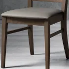 Sedia Cucina Legno Massello di Faggio e Ecopelle Design Italiano - Rosita Viadurini