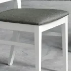 Sedia da Cucina Design in Legno di Faggio e Tessuto Stile Moderno - Taver Viadurini