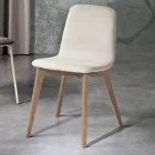 Sedia da cucina di design in legno e tessuto made in Italy, Egizia Viadurini