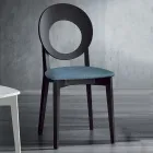Sedia da Cucina in Legno e Tessuto Design Moderno Made in Italy - Marrine Viadurini