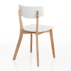 Sedia da Cucina in Legno Massello Bianco e Tinto Rovere 2 Pezzi - Tonino Viadurini