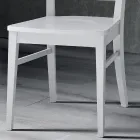 Sedia da Cucina in Legno Massello di Faggio Design Italiano - Jeanine Viadurini