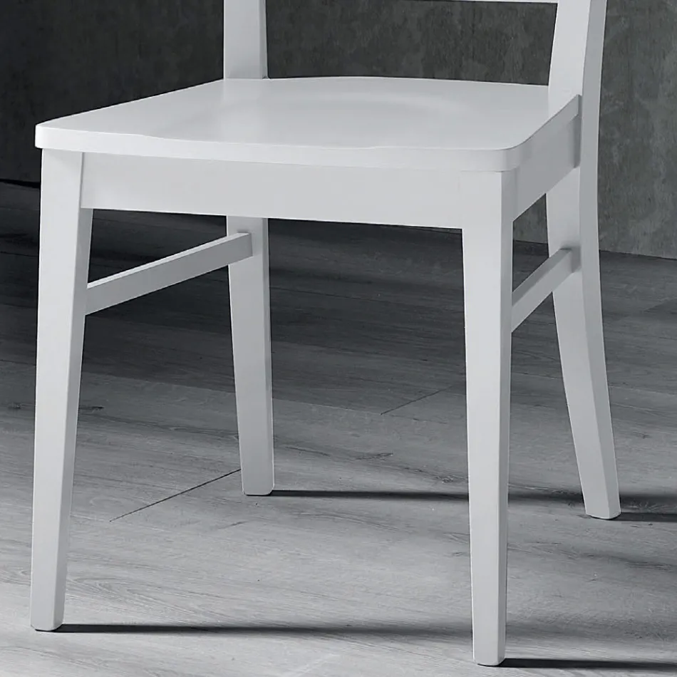 Sedia da Cucina in Legno Massello di Faggio Design Italiano - Jeanine Viadurini
