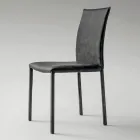 Sedia da Cucina Interamente Rivestita in Ecopelle Made in Italy, 2 Pezzi - Maria Viadurini