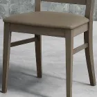 Sedia da Cucina Moderna in Legno e Ecopelle Design Made in Italy - Taver Viadurini
