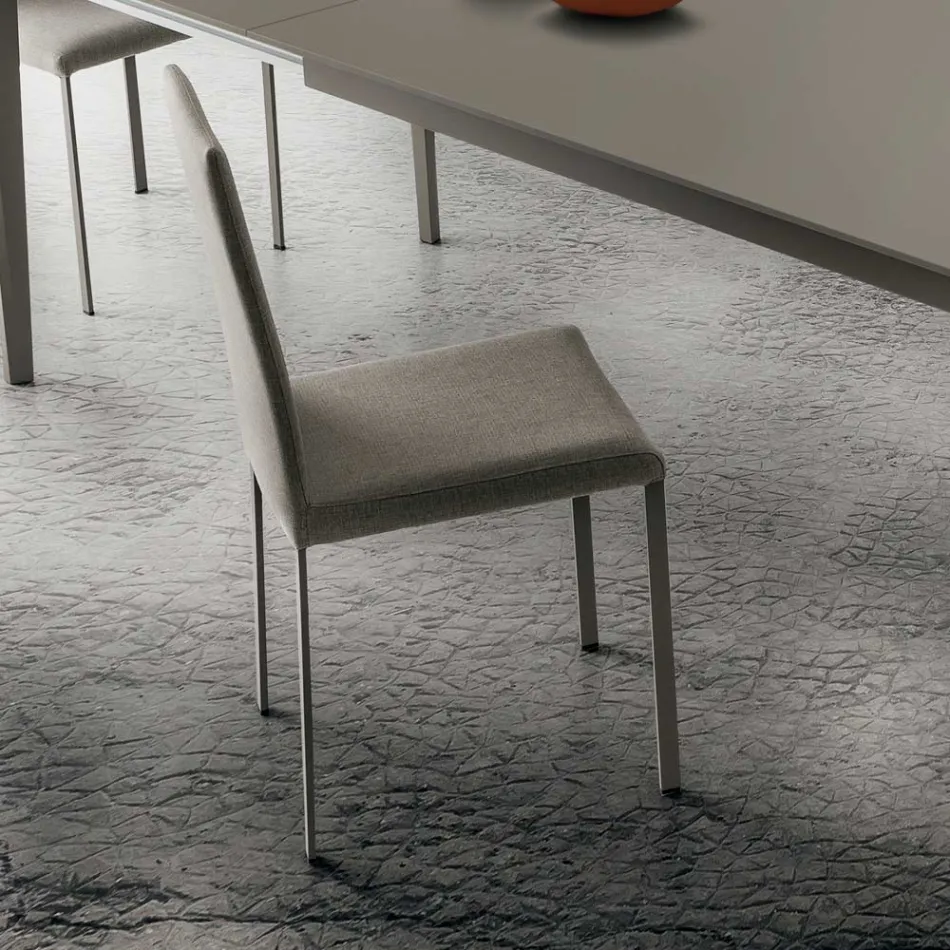 Sedia da Cucina Rivestita in Tessuto Realizzata in Italia, 2 Pezzi - Mawi Viadurini