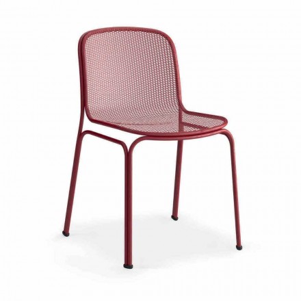 Sedia da Esterno Impilabile in Metallo Made in Italy, 4 Pezzi - Prunella Viadurini