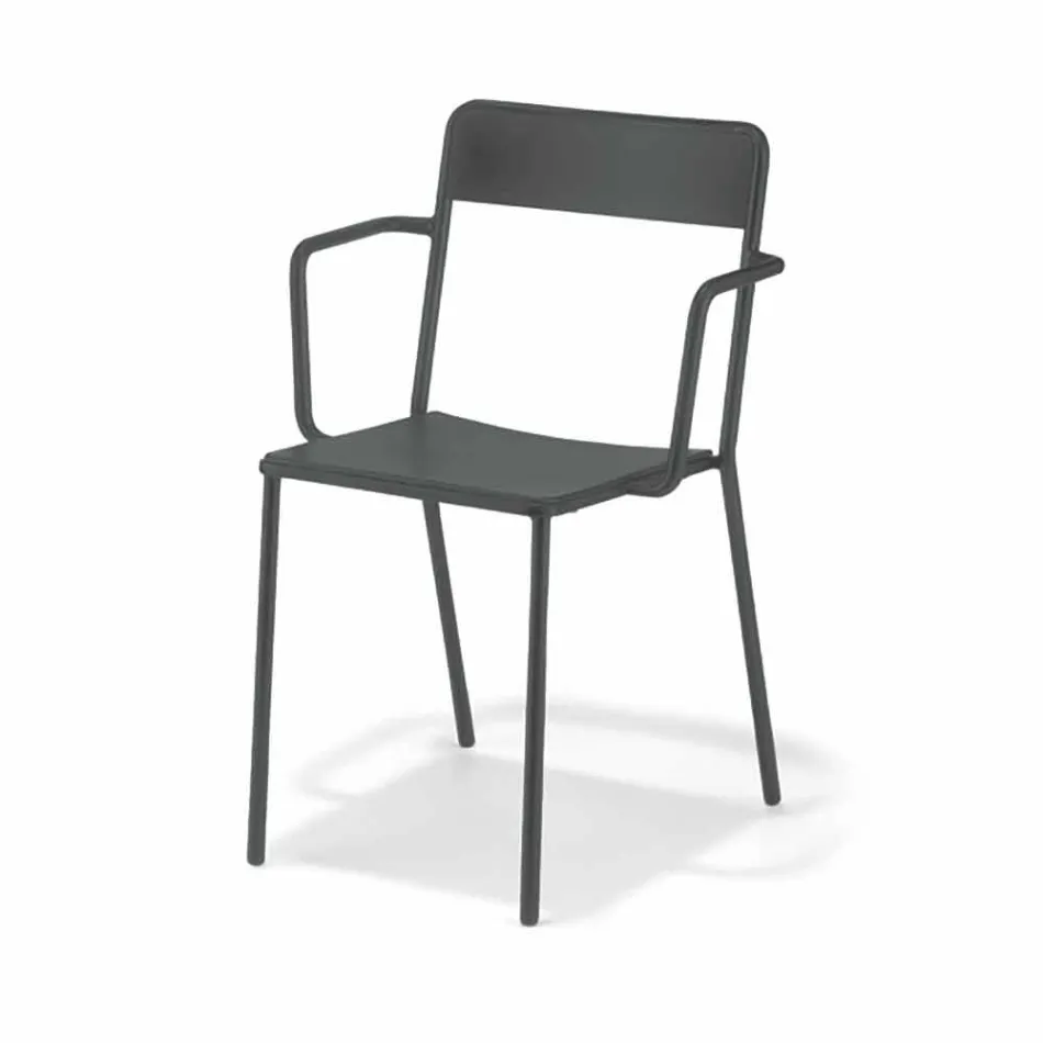 Sedia da Esterno Impilabile in Metallo Made in Italy, 4 Pezzi - Xylia Viadurini