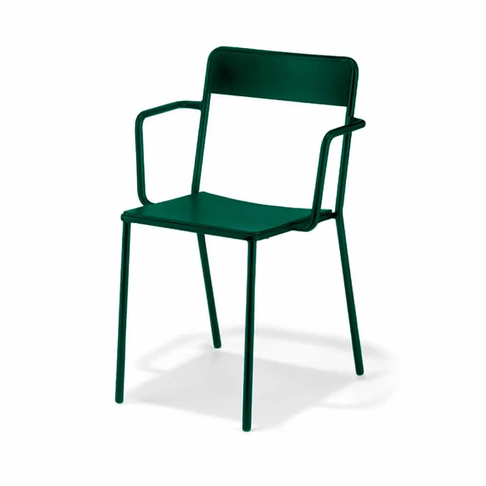 Sedia da Esterno Impilabile in Metallo Made in Italy, 4 Pezzi - Xylia Viadurini
