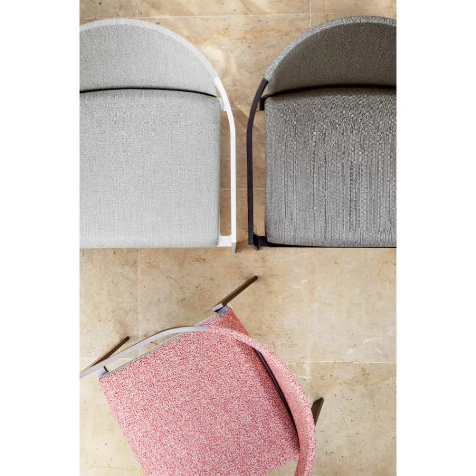 Sedia da Esterno in Alluminio con o Senza Cuscino, Alta Qualità, 4 pz - Filomena Viadurini
