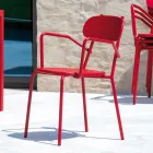Sedia da Esterno in Metallo con Braccioli Made in Italy 4 Pezzi - Pixie Viadurini