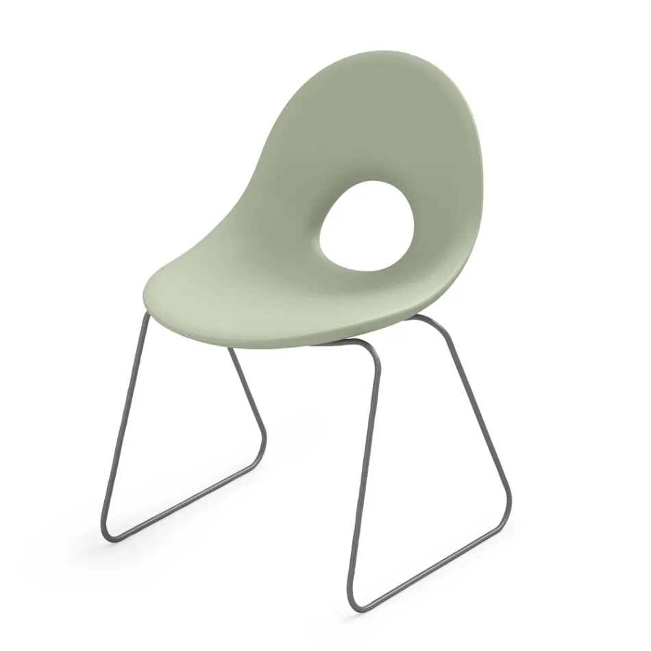 Sedia da Esterno in Polietilene e Base Ferro Made in Italy 2 pezzi - Ashley Viadurini