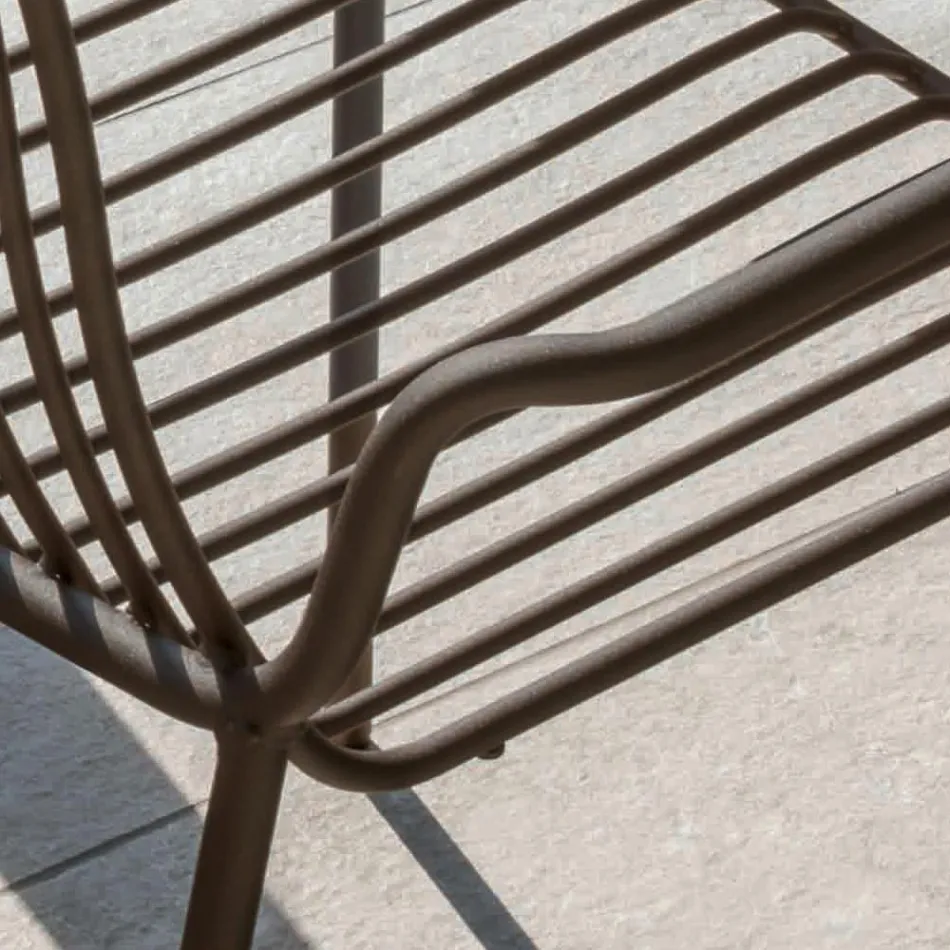 Sedia da Giardino Impilabile in Metallo Made in Italy 2 Pezzi - Giuliana Viadurini