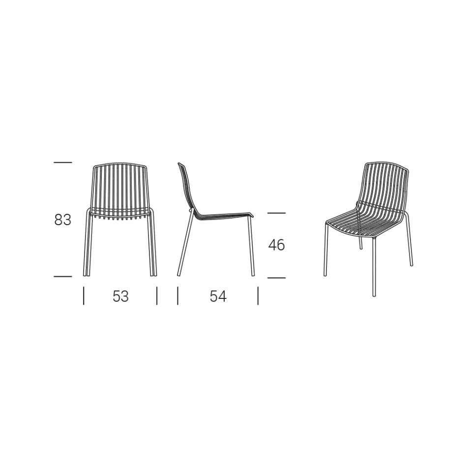 Sedia da Giardino Impilabile in Metallo Made in Italy 2 Pezzi - Giuliana Viadurini