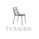 Sedia da Giardino Impilabile in Metallo Zincato Made in Italy 4 Pezzi - Vikas Viadurini