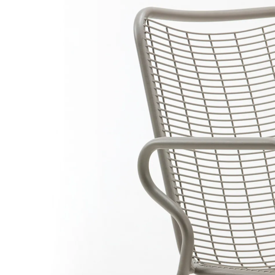 Sedia da Giardino in Metallo con Braccioli Made in Italy 2 Pezzi - Vikas Viadurini