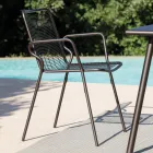 Sedia da Giardino in Metallo con Braccioli Made in Italy 2 Pezzi - Vikas Viadurini