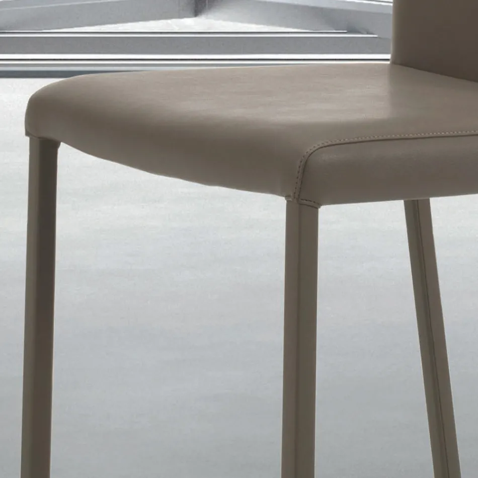 Sedia da Interno con Struttura e Sedura in Acciaio Rivestito Made in Italy - Padova Viadurini